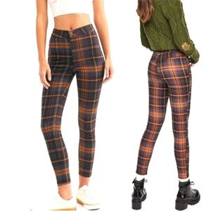 We The Free High Rise Plaid Skinny Pant Size 26
